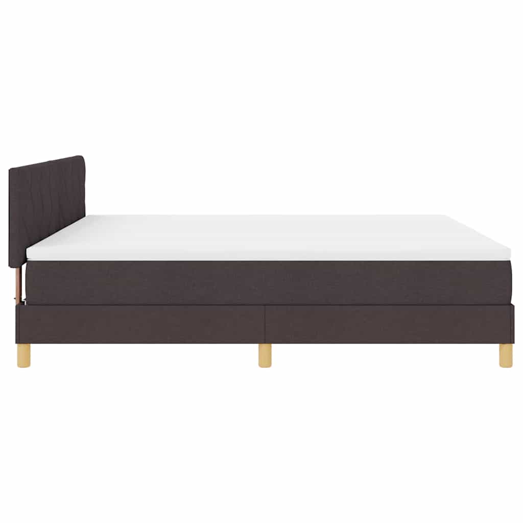 vidaXL Łóżko z sprężyną LED Ciemny brąz 180 x 200 cm tkanina