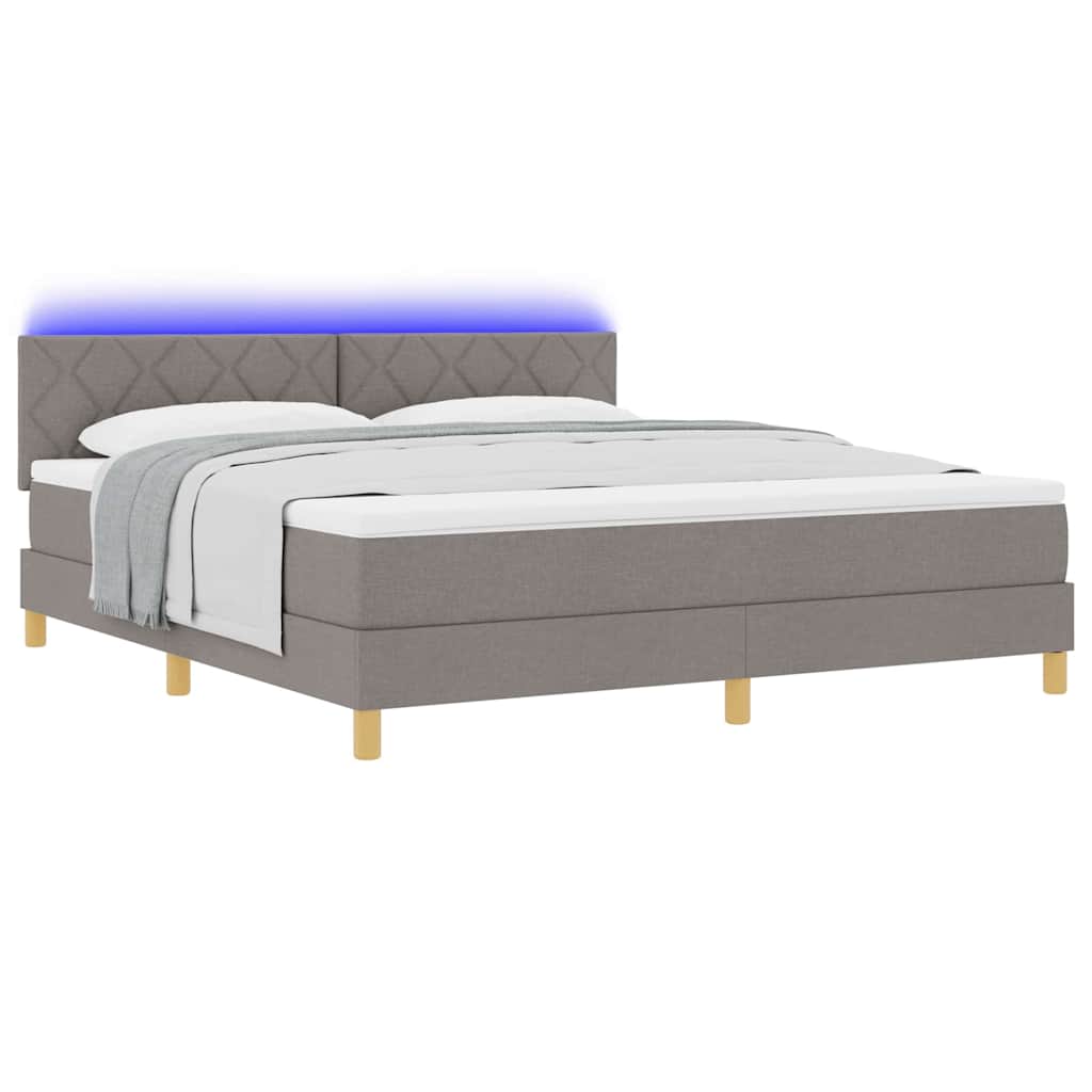 vidaXL Łóżko z sprężyną LED Ciemnoszary 180 x 200 cm tkanina