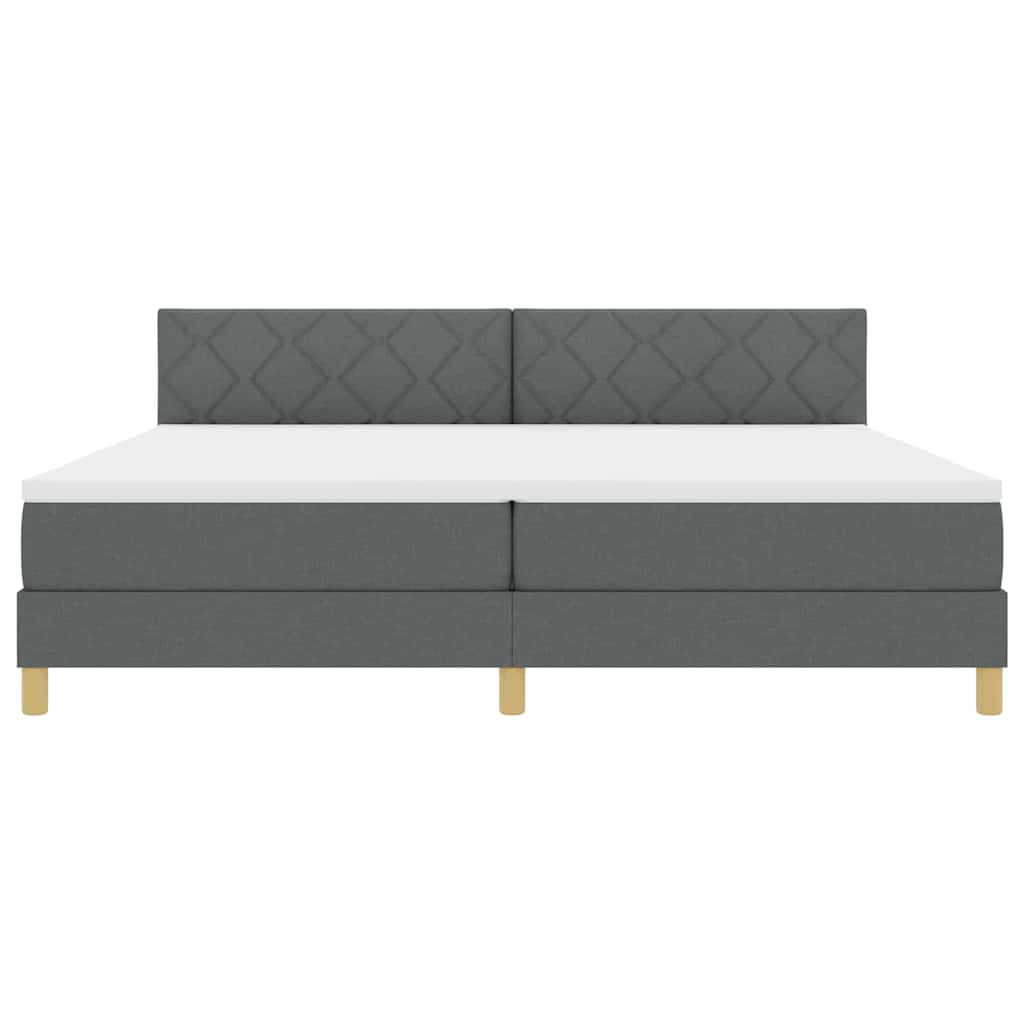 vidaXL Łóżko z sprężyną LED Ciemnoszary 200 x 200 cm tkanina