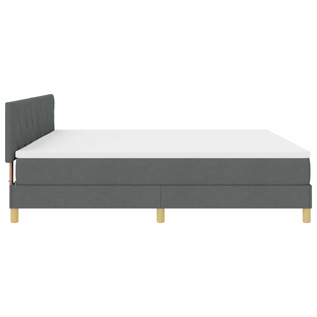 vidaXL Łóżko z sprężyną LED Ciemnoszary 200 x 200 cm tkanina