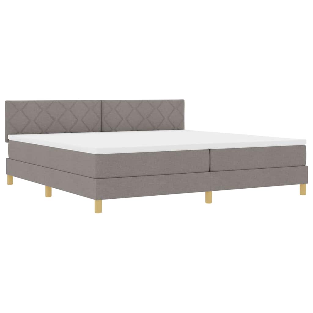 vidaXL Łóżko z sprężyną LED Ciemnoszary 200 x 200 cm tkanina