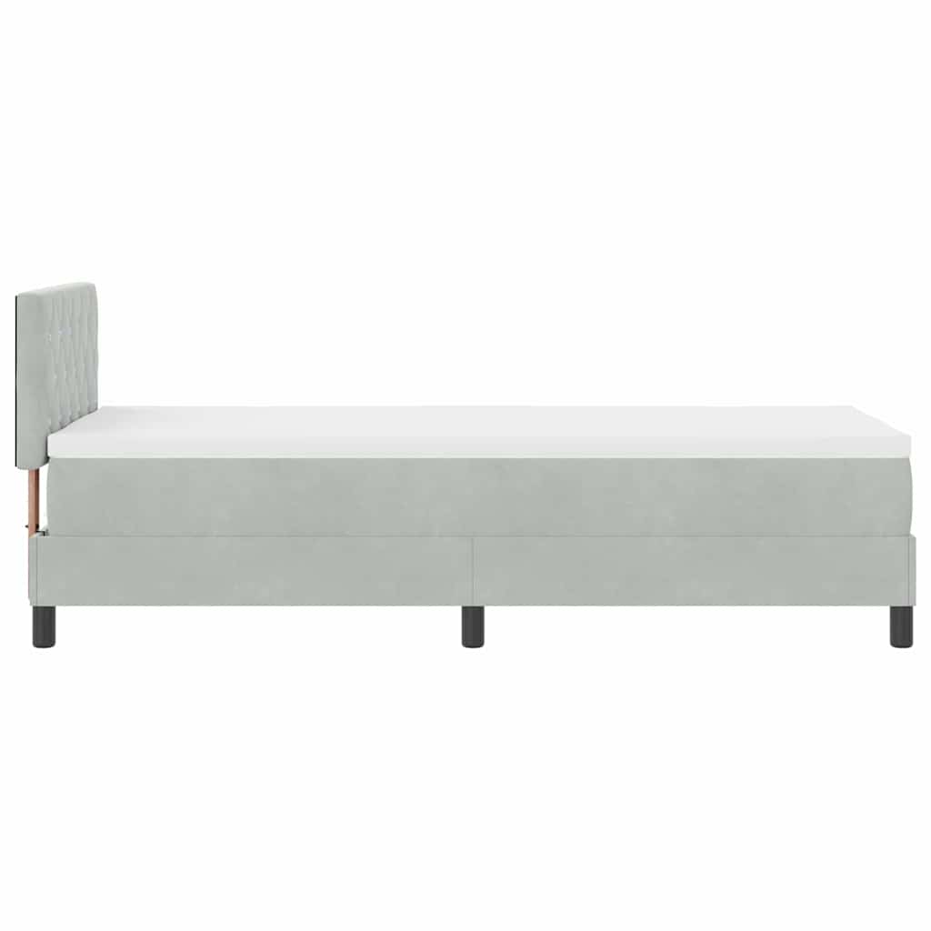vidaXL Łóżko z sprężyną LED z materacem Jasnoszary 80 x 200 cm Aksamit
