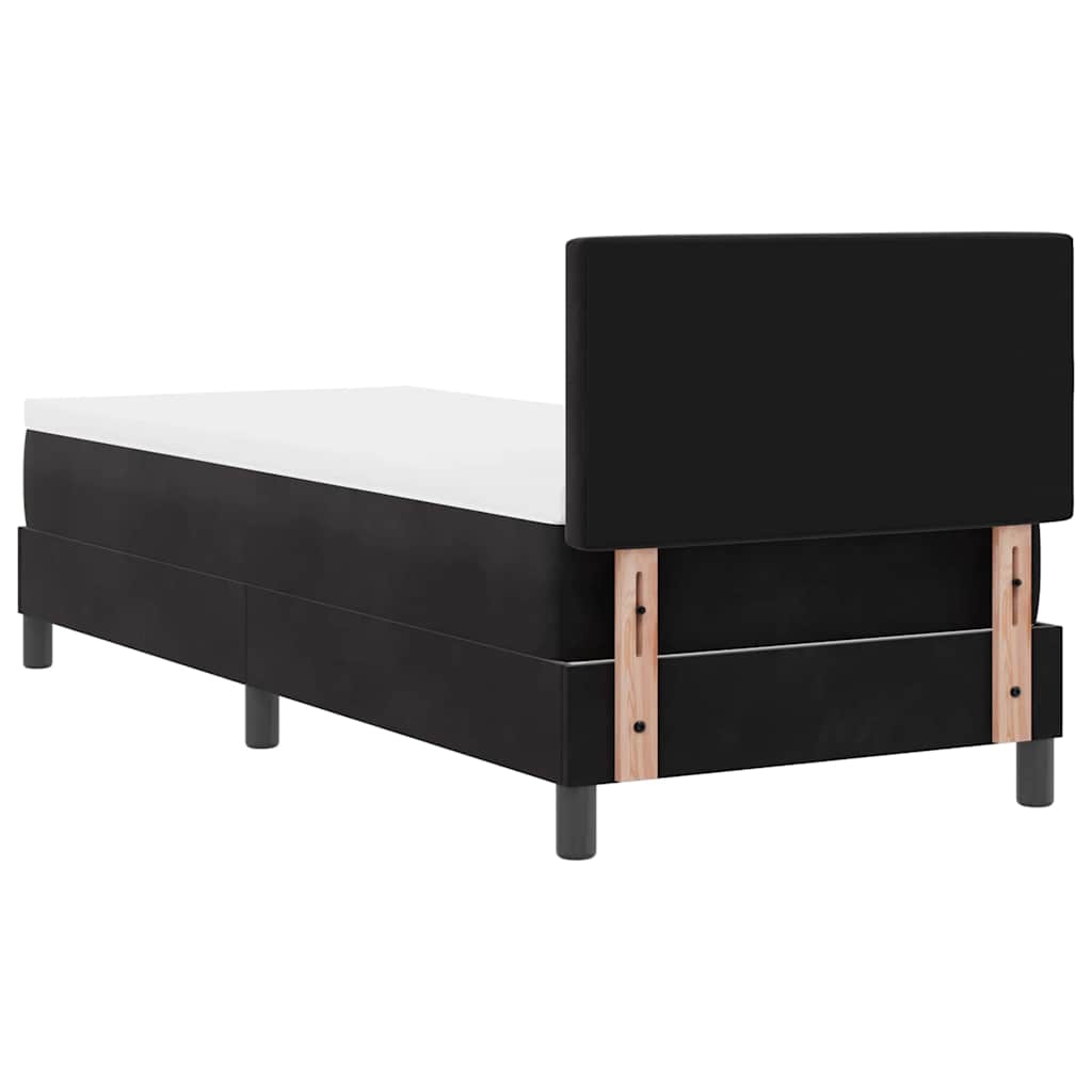 vidaXL Łóżko z sprężyną LED z materacem Czarny 80 x 200 cm Aksamit