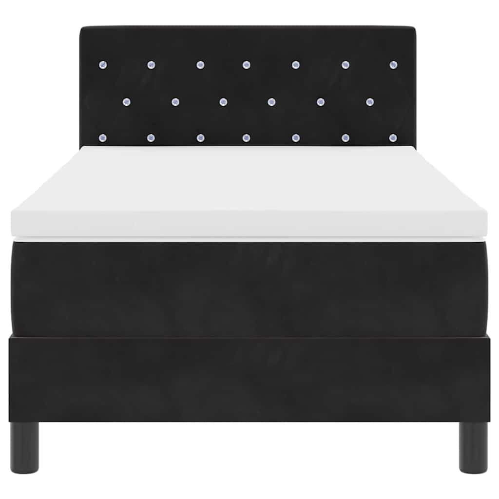 vidaXL Łóżko z sprężyną LED z materacem Czarny 90 x 190 cm Aksamit