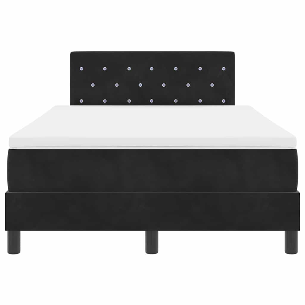 vidaXL Łóżko z sprężyną LED z materacem Czarny 120 x 190 cm Aksamit