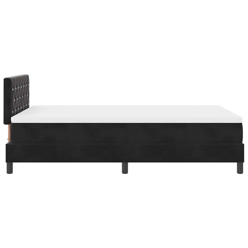 vidaXL Łóżko z sprężyną LED z materacem Czarny 120 x 190 cm Aksamit