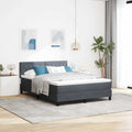 vidaXL Łóżko z sprężyną LED Ciemnoszary 140 x 190 cm Aksamit