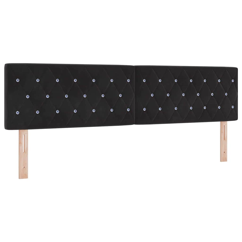 vidaXL Łóżko z sprężyną LED z materacem Czarny 180 x 200 cm Aksamit