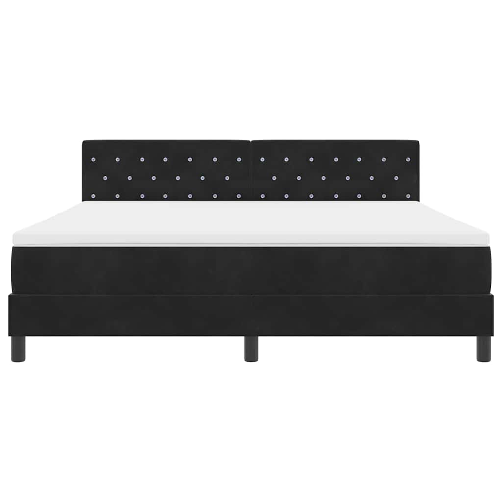 vidaXL Łóżko z sprężyną LED z materacem Czarny 180 x 200 cm Aksamit
