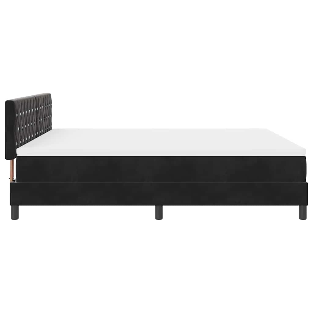 vidaXL Łóżko z sprężyną LED z materacem Czarny 180 x 200 cm Aksamit