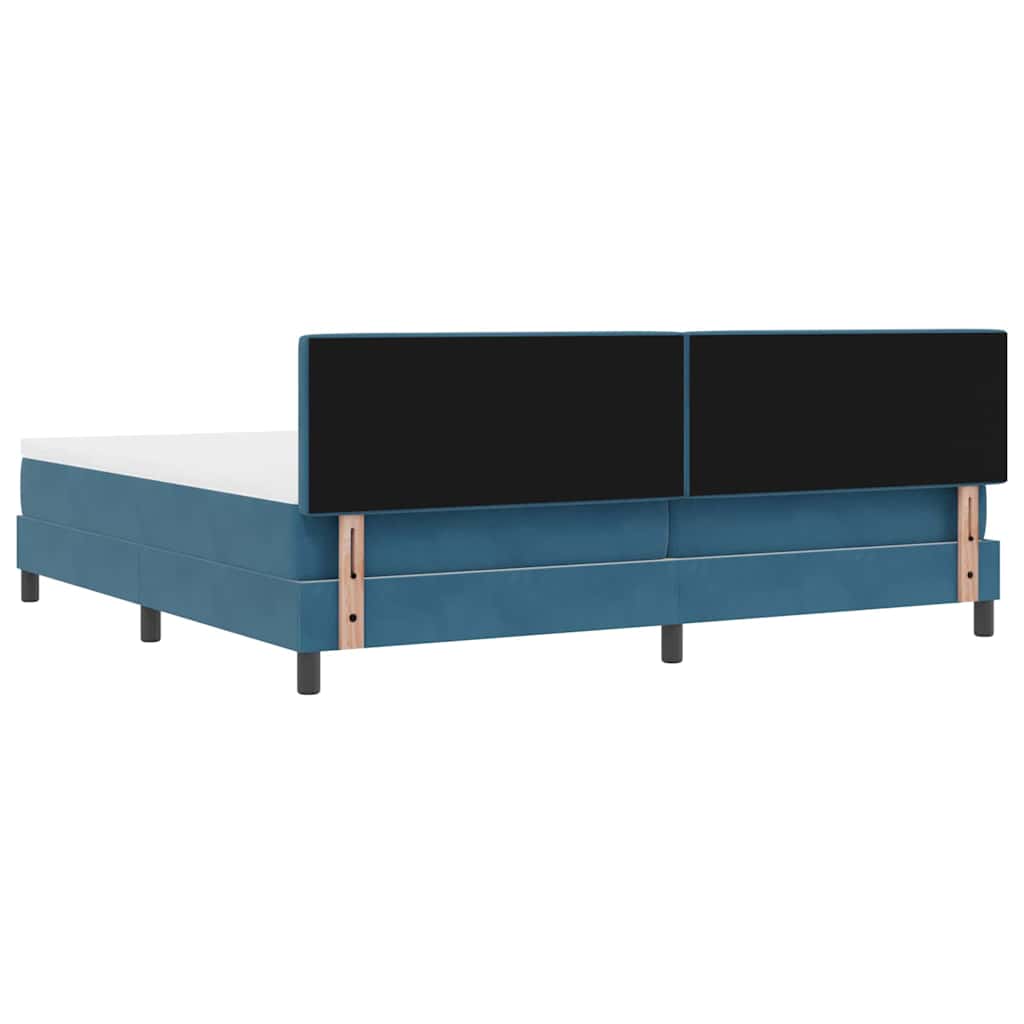 vidaXL Łóżko z sprężyną LED Ciemnoniebieski 200 x 200 cm Aksamit