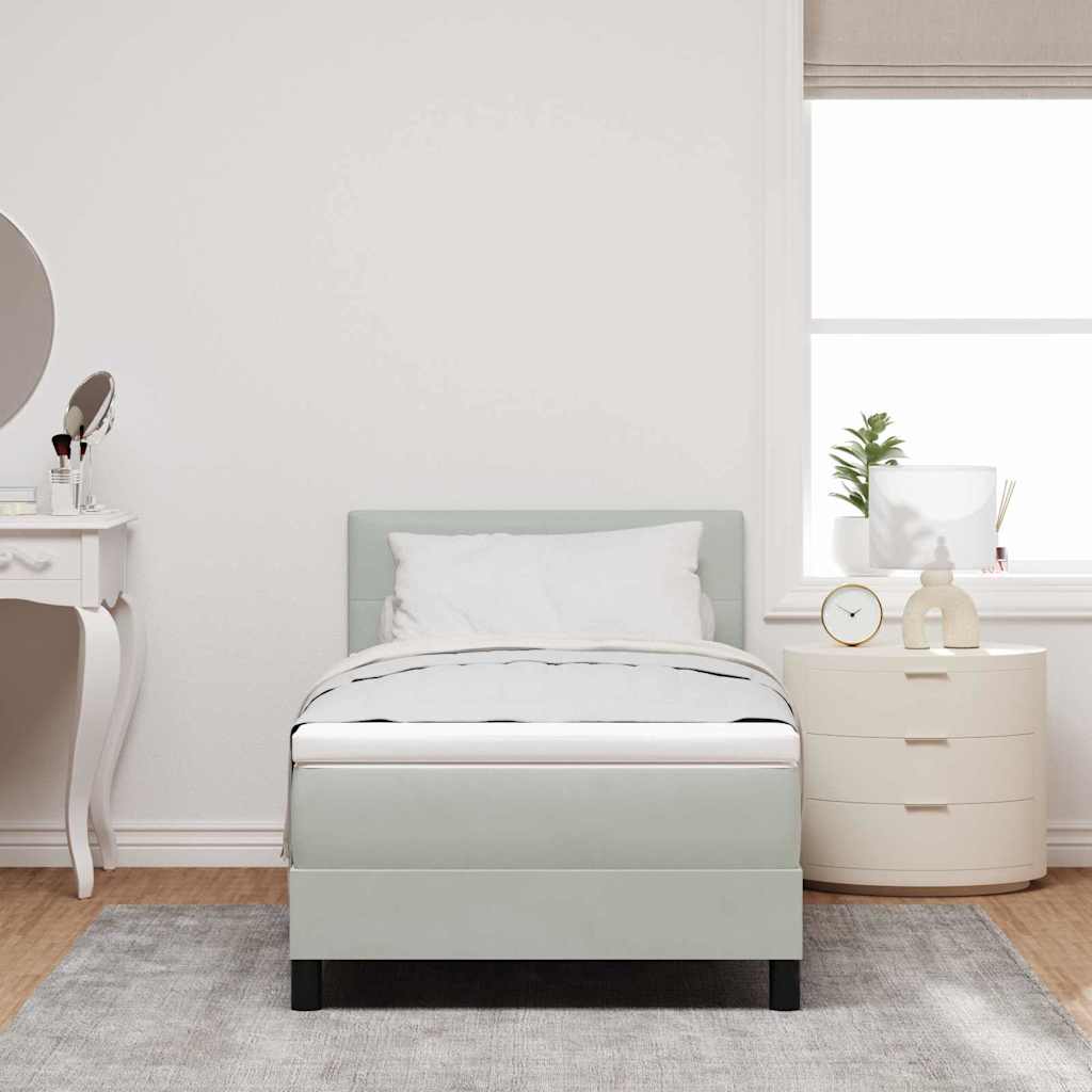vidaXL Łóżko z sprężyną LED Jasnoszary 80 x 200 cm Aksamit