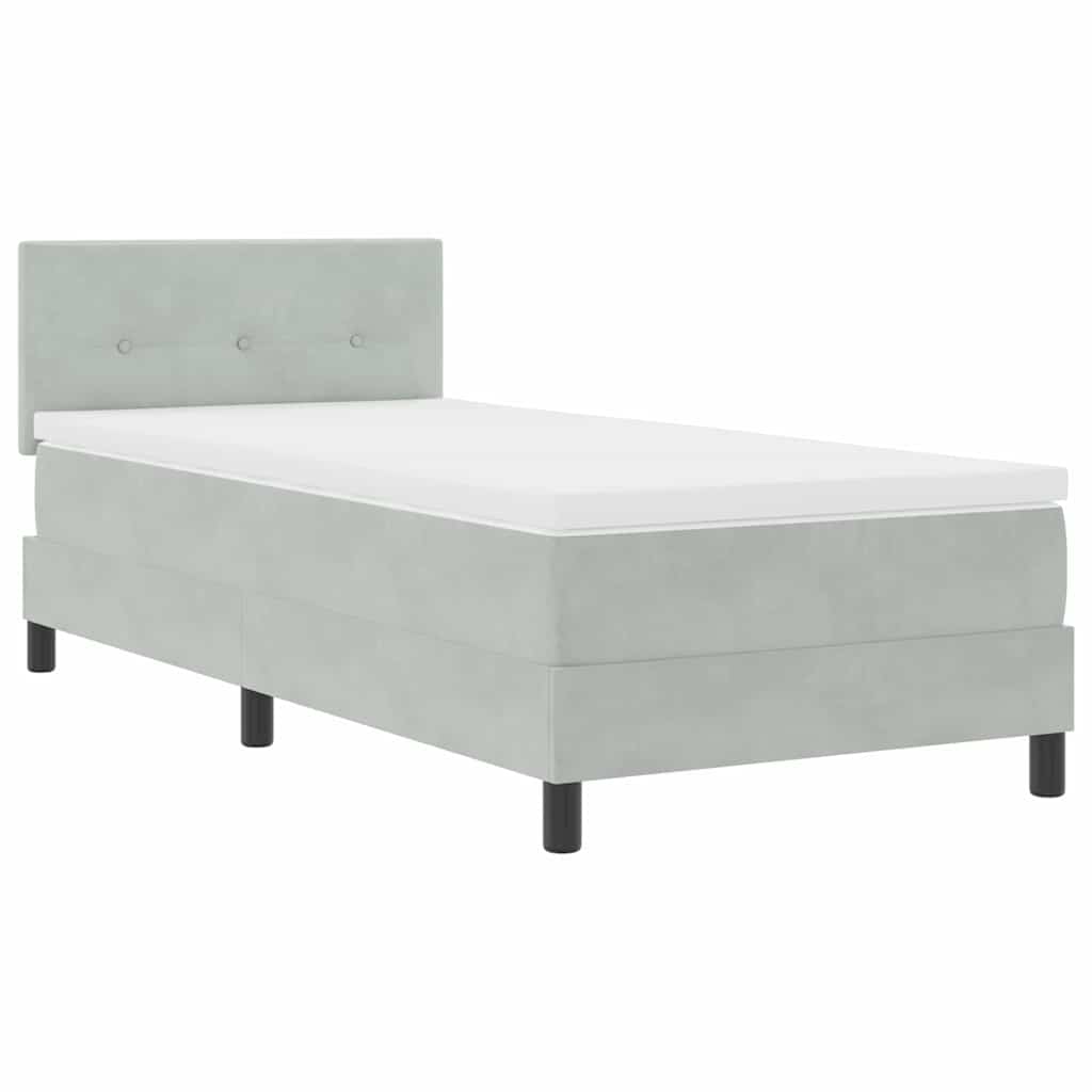 vidaXL Łóżko z sprężyną LED Jasnoszary 80 x 200 cm Aksamit