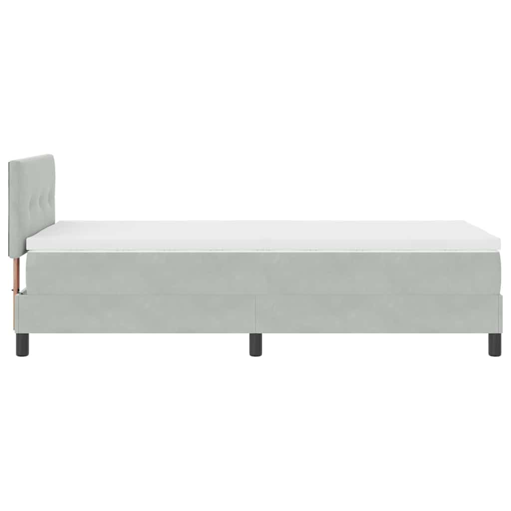 vidaXL Łóżko z sprężyną LED Jasnoszary 80 x 200 cm Aksamit