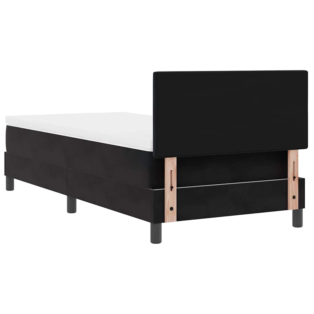 vidaXL Łóżko z sprężyną LED z materacem Czarny 80 x 200 cm Aksamit