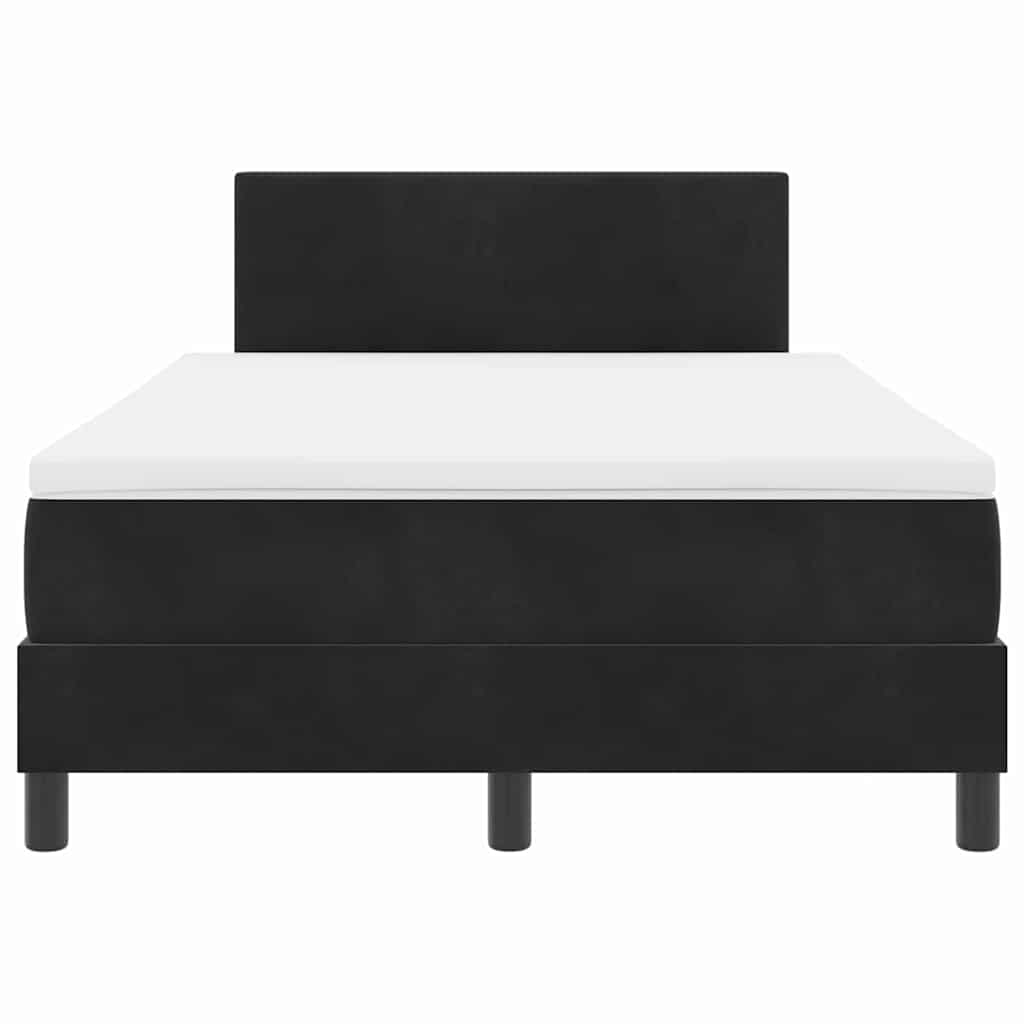 vidaXL Łóżko z sprężyną LED z materacem Czarny 120 x 190 cm Aksamit