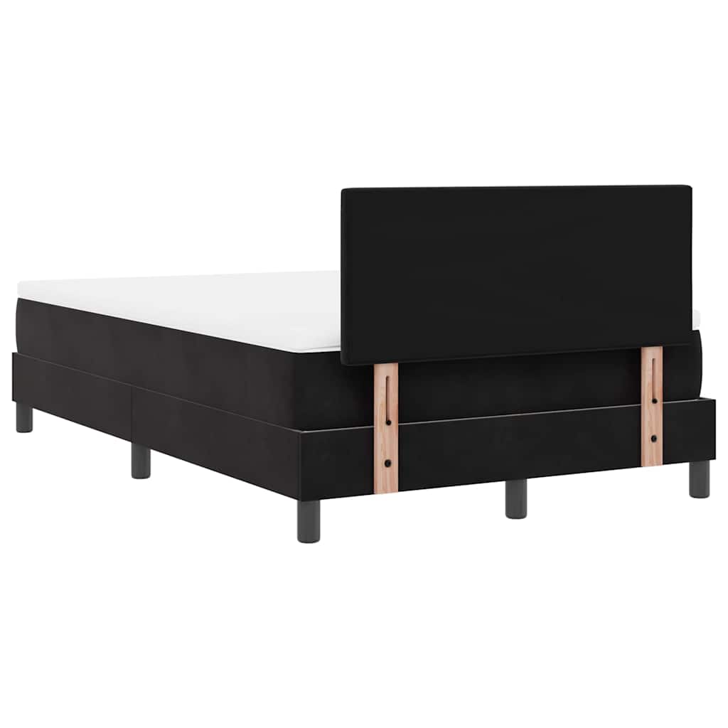 vidaXL Łóżko z sprężyną LED z materacem Czarny 120 x 200 cm Aksamit