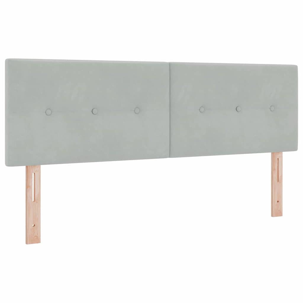 vidaXL Łóżko z sprężyną LED z LED Jasnoszary 140 x 190 cm Aksamit
