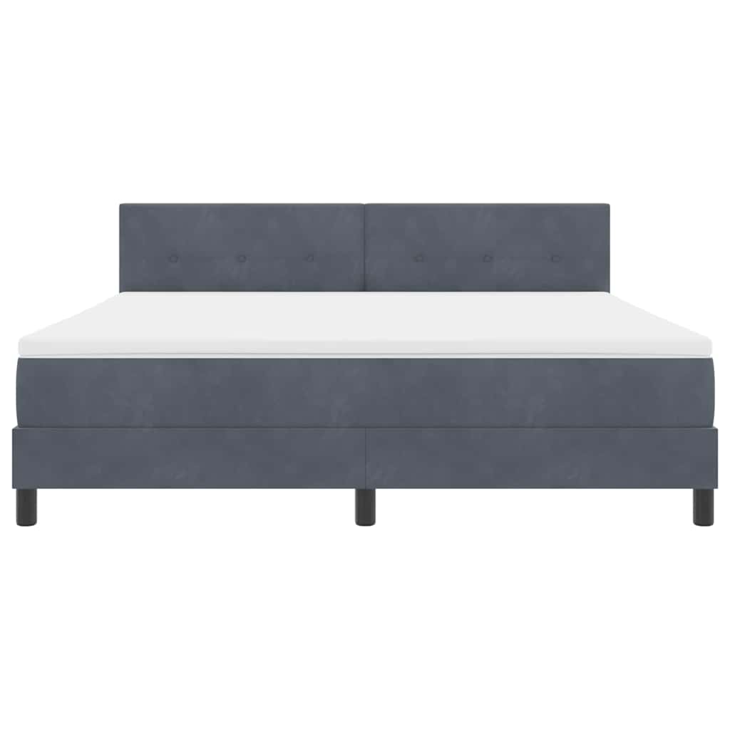 vidaXL Łóżko z sprężyną LED z LED Ciemnoszary 180 x 200 cm Aksamit