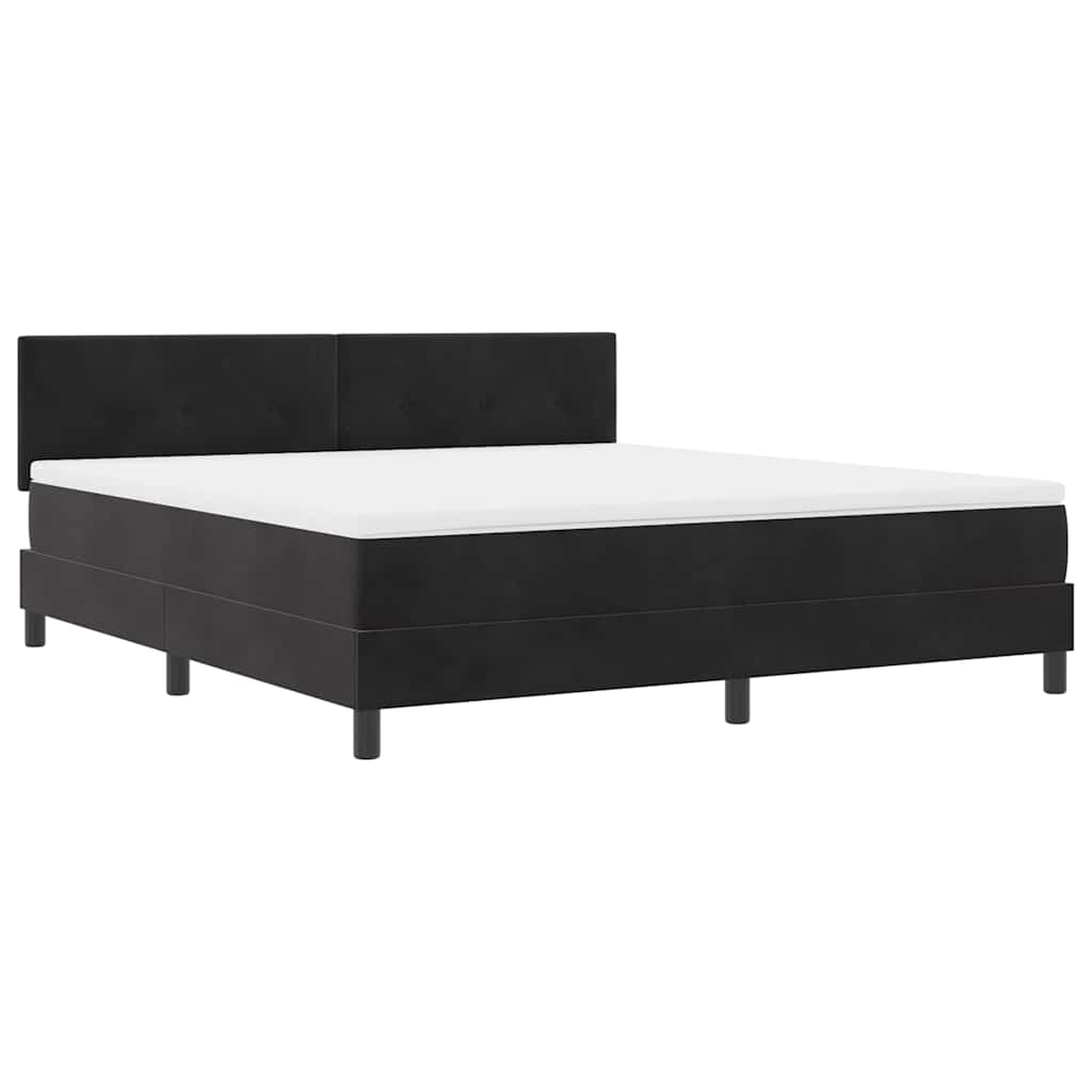vidaXL Łóżko z sprężyną LED z materacem Czarny 180 x 200 cm Aksamit