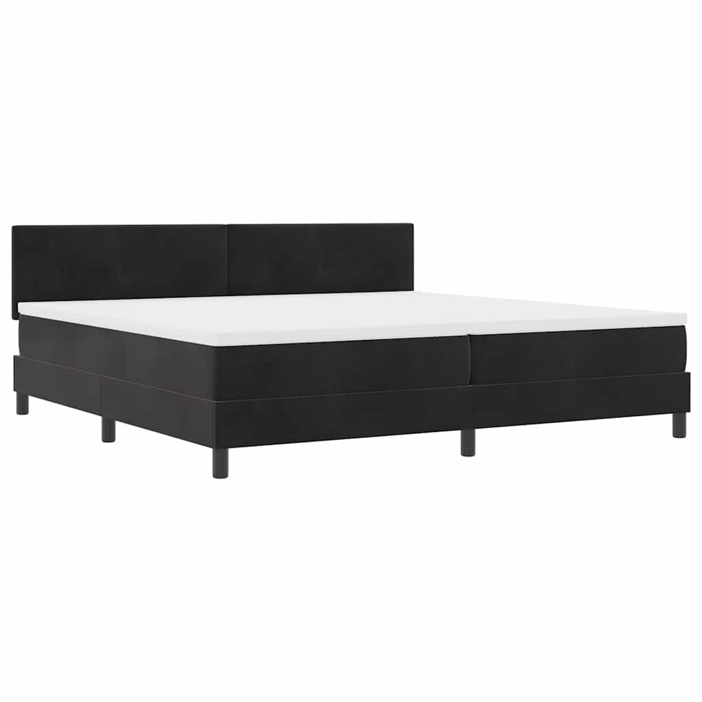 vidaXL Łóżko z sprężyną LED z materacem Czarny 200 x 200 cm Aksamit
