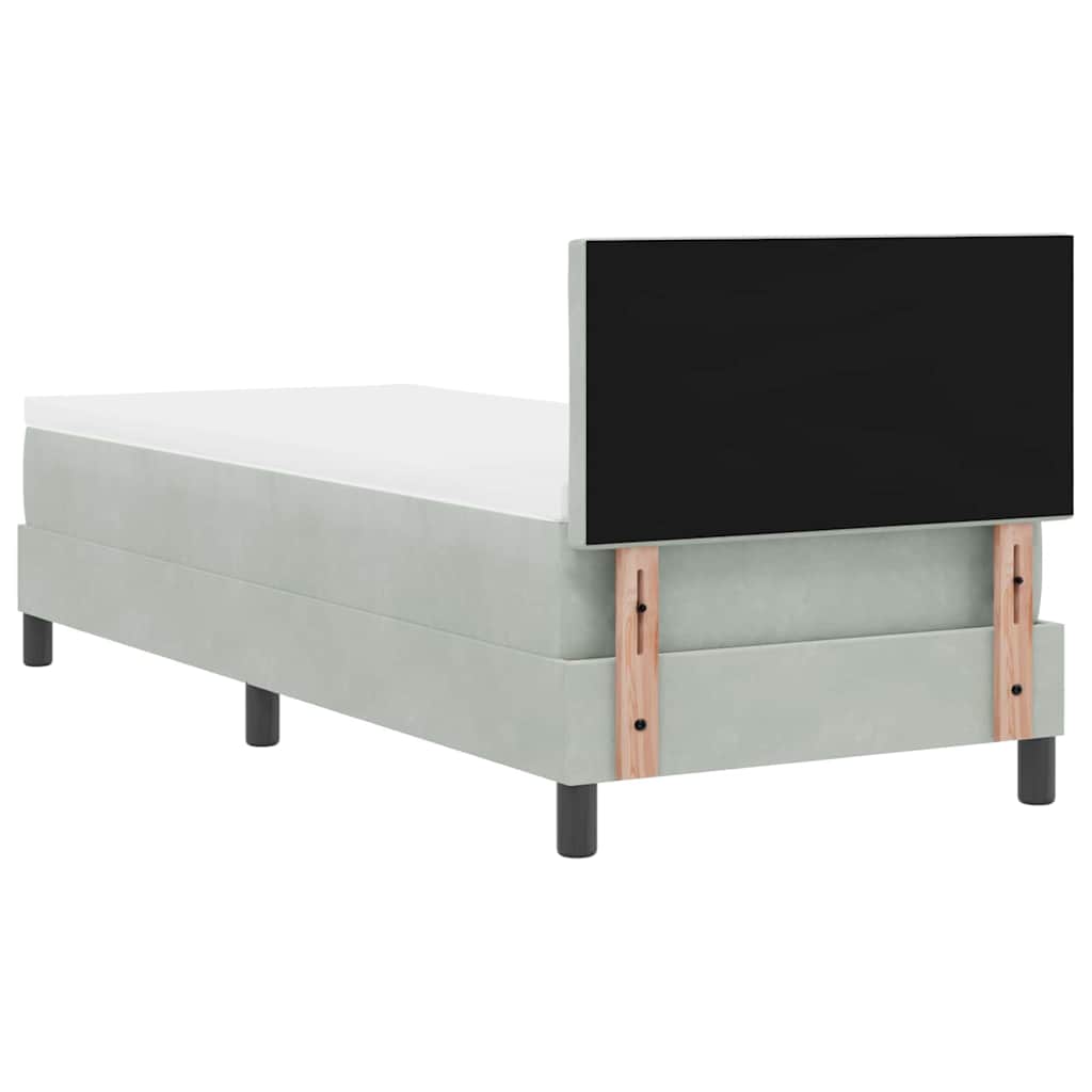 vidaXL Łóżko z sprężyną LED z materacem Jasnoszary 80 x 200 cm Aksamit