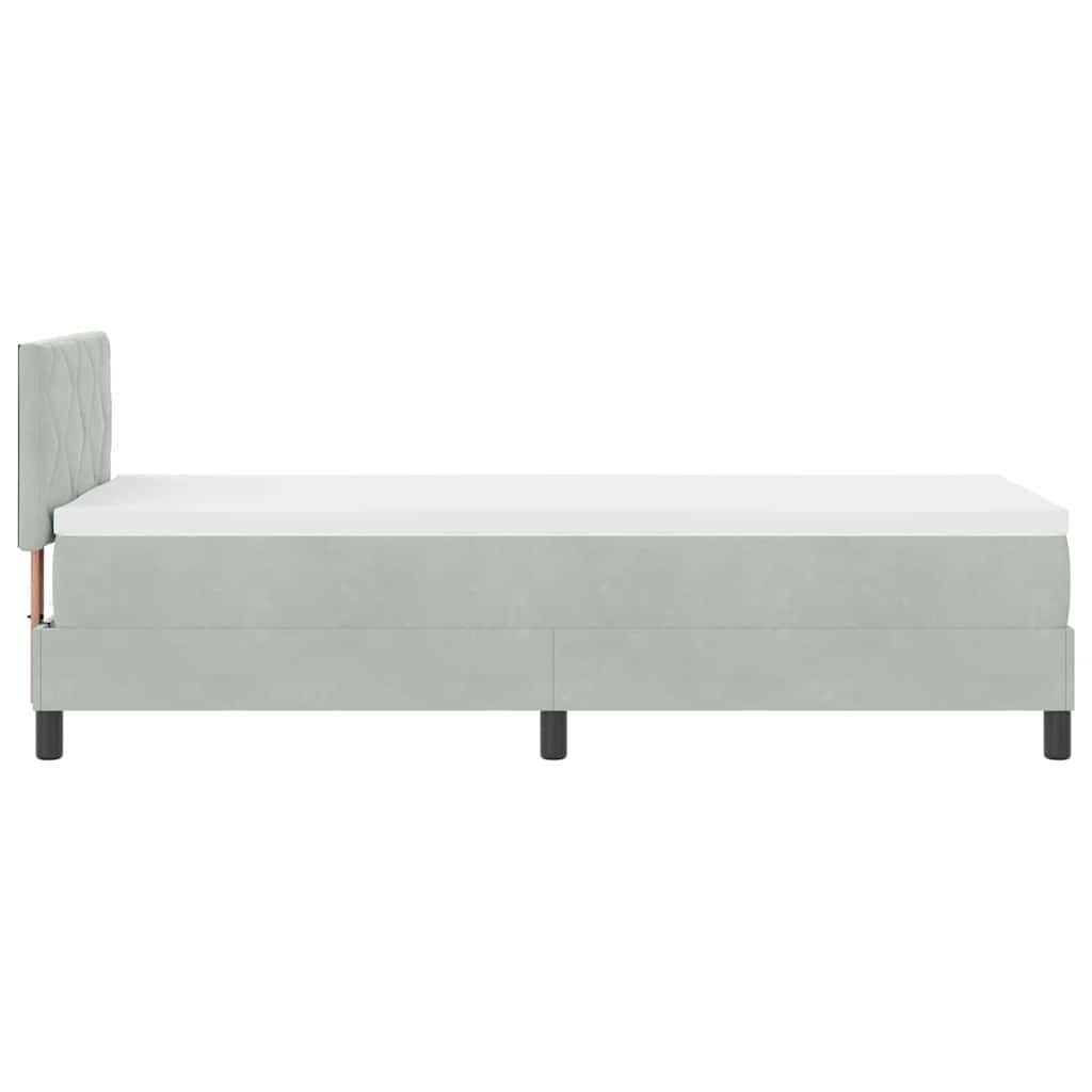 vidaXL Łóżko z sprężyną LED z materacem Jasnoszary 80 x 200 cm Aksamit