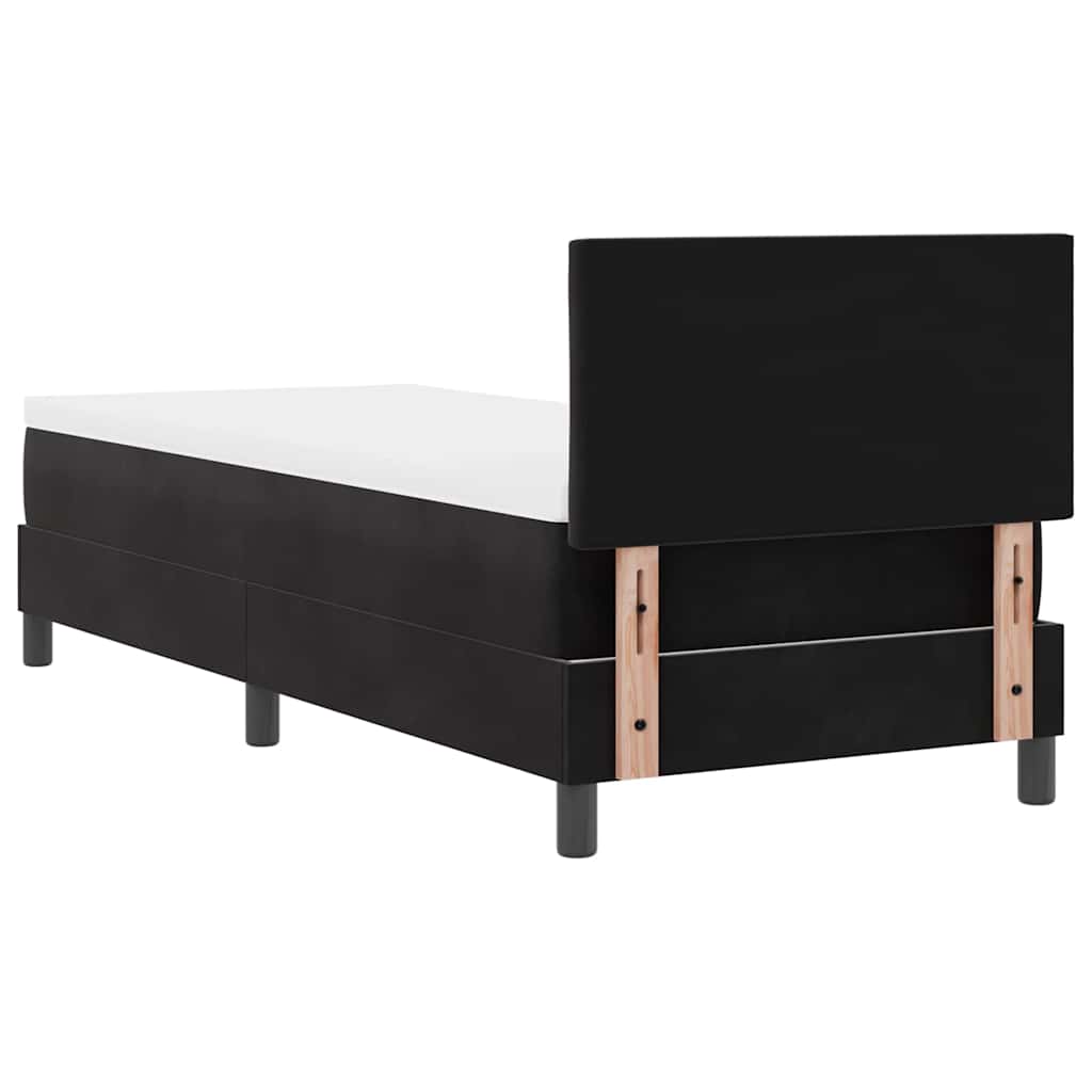 vidaXL Łóżko z sprężyną LED z materacem Czarny 80 x 200 cm Aksamit