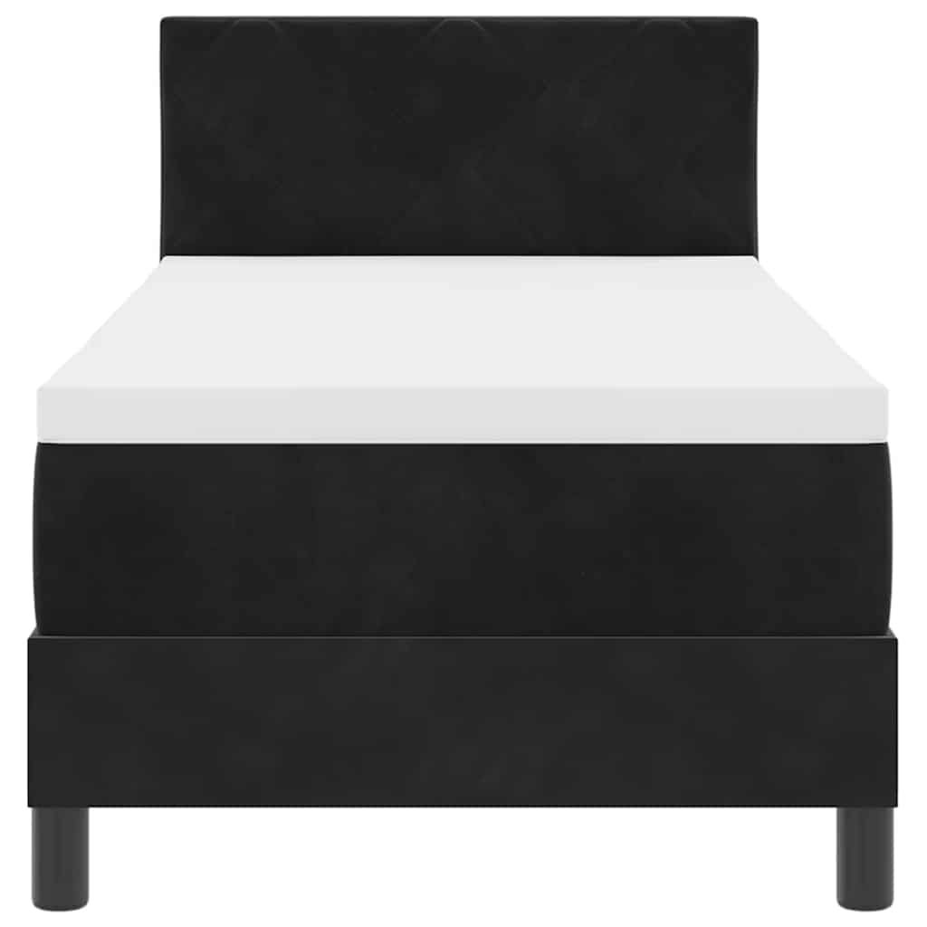 vidaXL Łóżko z sprężyną LED z materacem Czarny 80 x 200 cm Aksamit