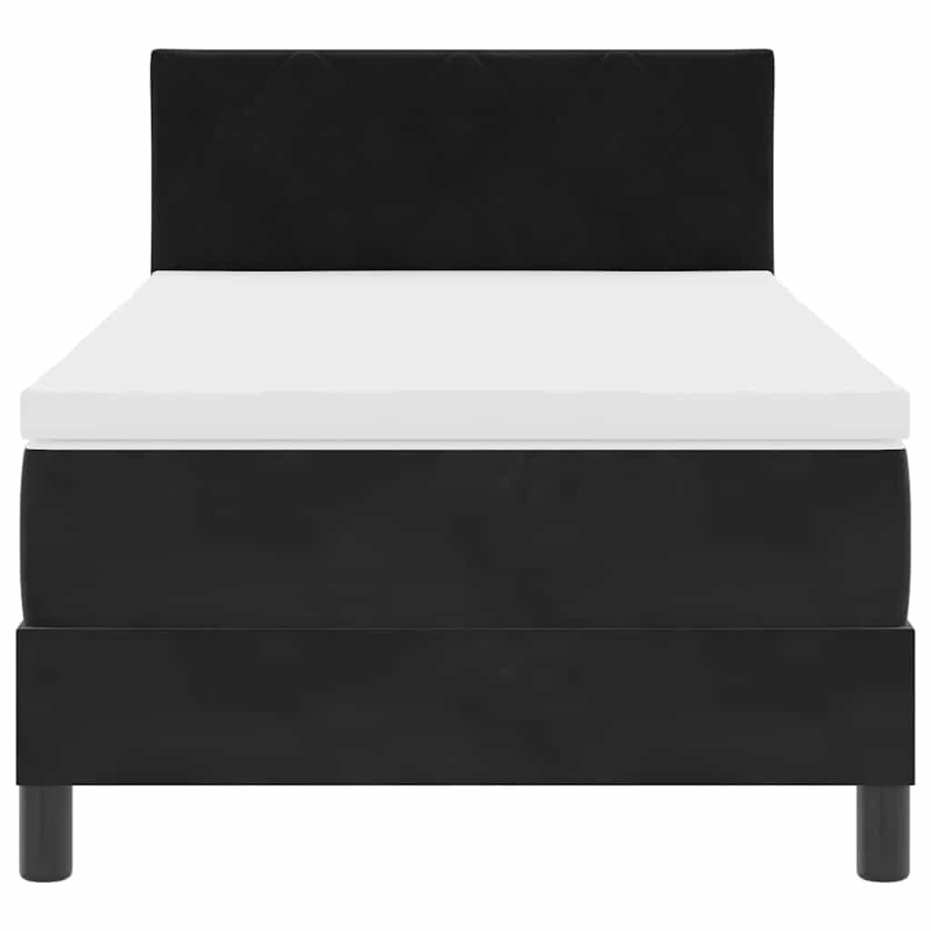 vidaXL Łóżko z sprężyną LED z materacem Czarny 90 x 200 cm Aksamit