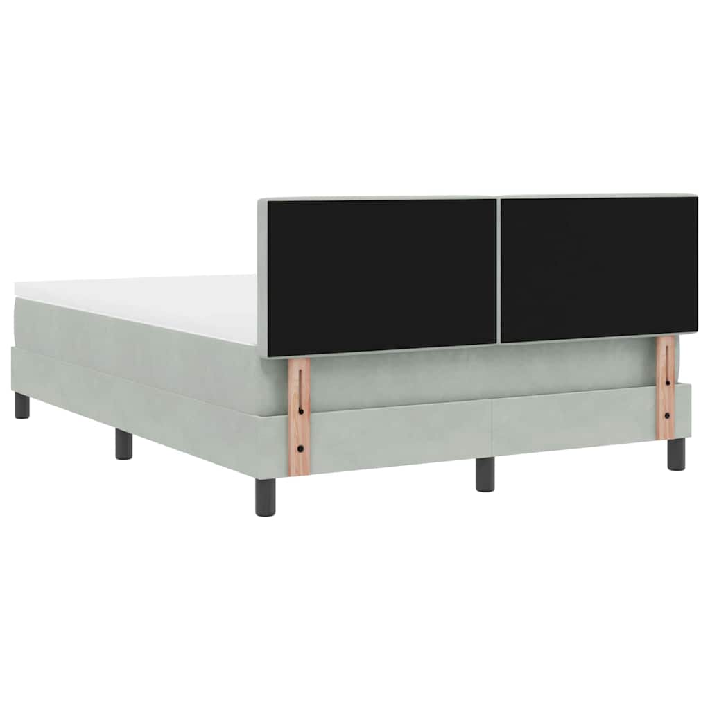 vidaXL Łóżko z sprężyną LED Jasnoszary 160 x 200 cm Aksamit