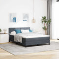 vidaXL Łóżko z sprężyną LED Ciemnoszary 160 x 200 cm Aksamit