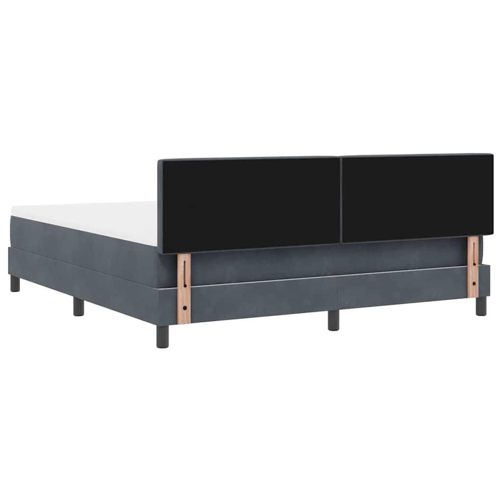 vidaXL Łóżko z sprężyną LED Ciemnoszary 180 x 200 cm Aksamit