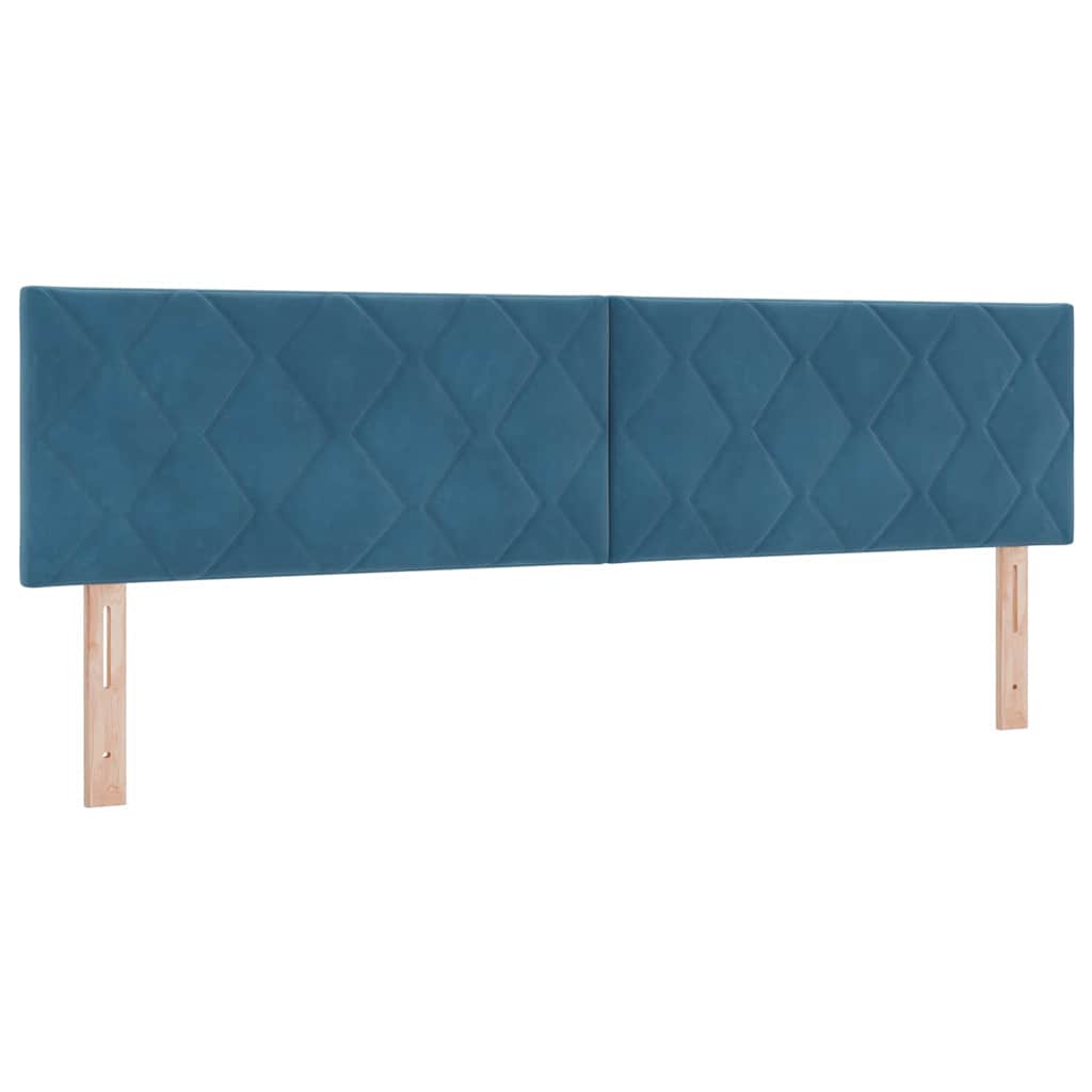 vidaXL Łóżko z sprężyną LED z LED Ciemnoniebieski 180 x 200 cm Aksamit