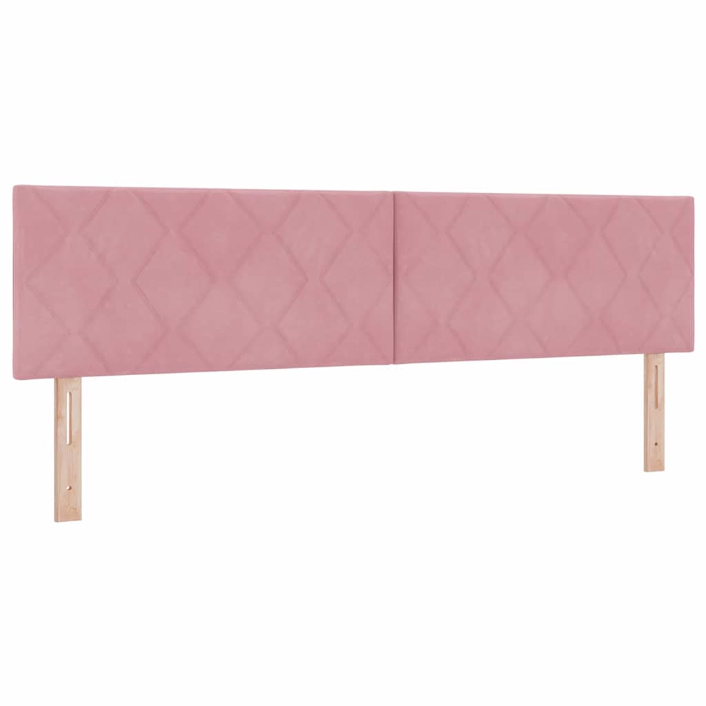vidaXL Łóżko z sprężyną LED z materacem Różowy 180 x 200 cm Aksamit