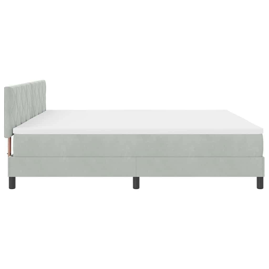 vidaXL Łóżko z sprężyną LED Jasnoszary 200 x 200 cm Aksamit