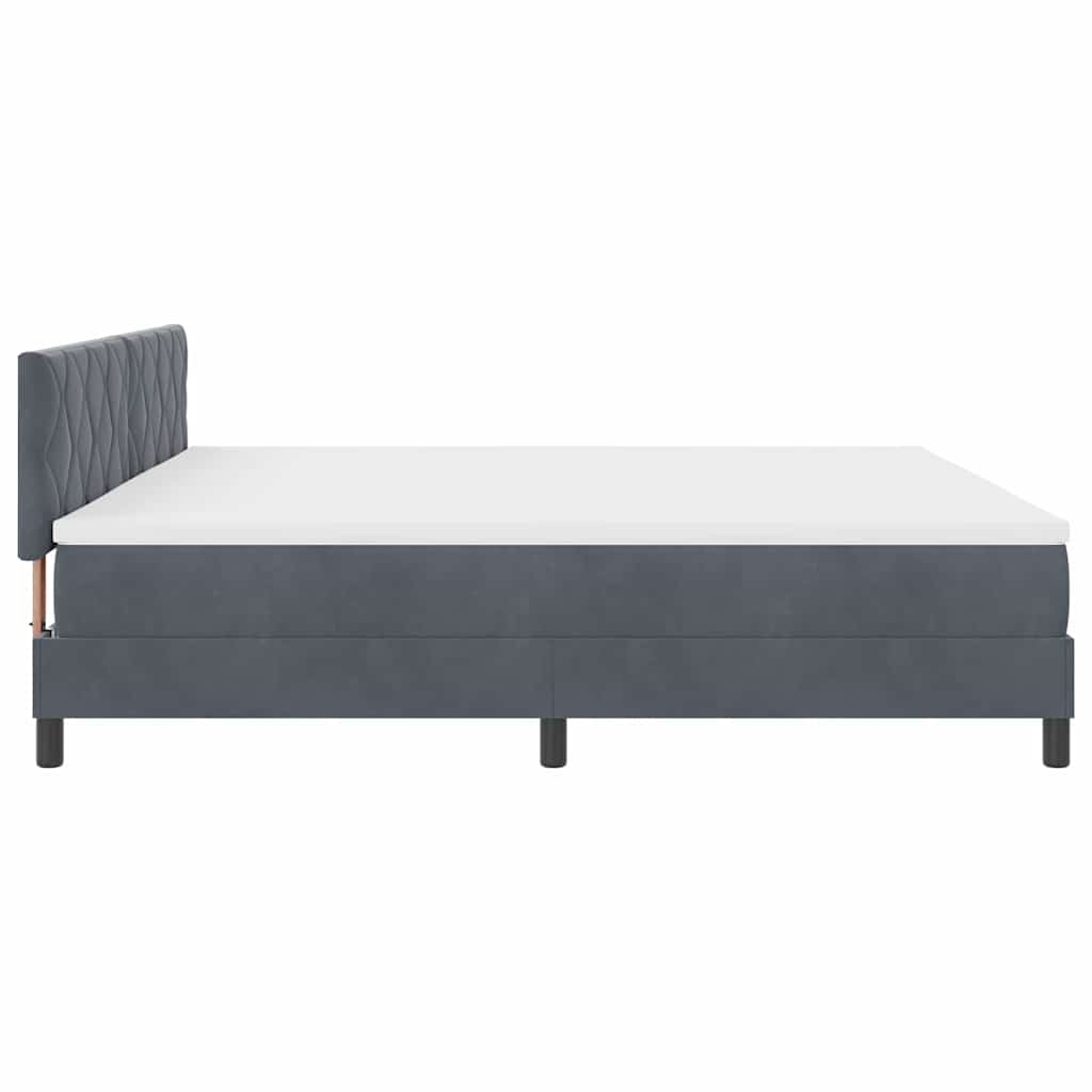 vidaXL Łóżko z sprężyną LED Ciemnoszary 200 x 200 cm Aksamit