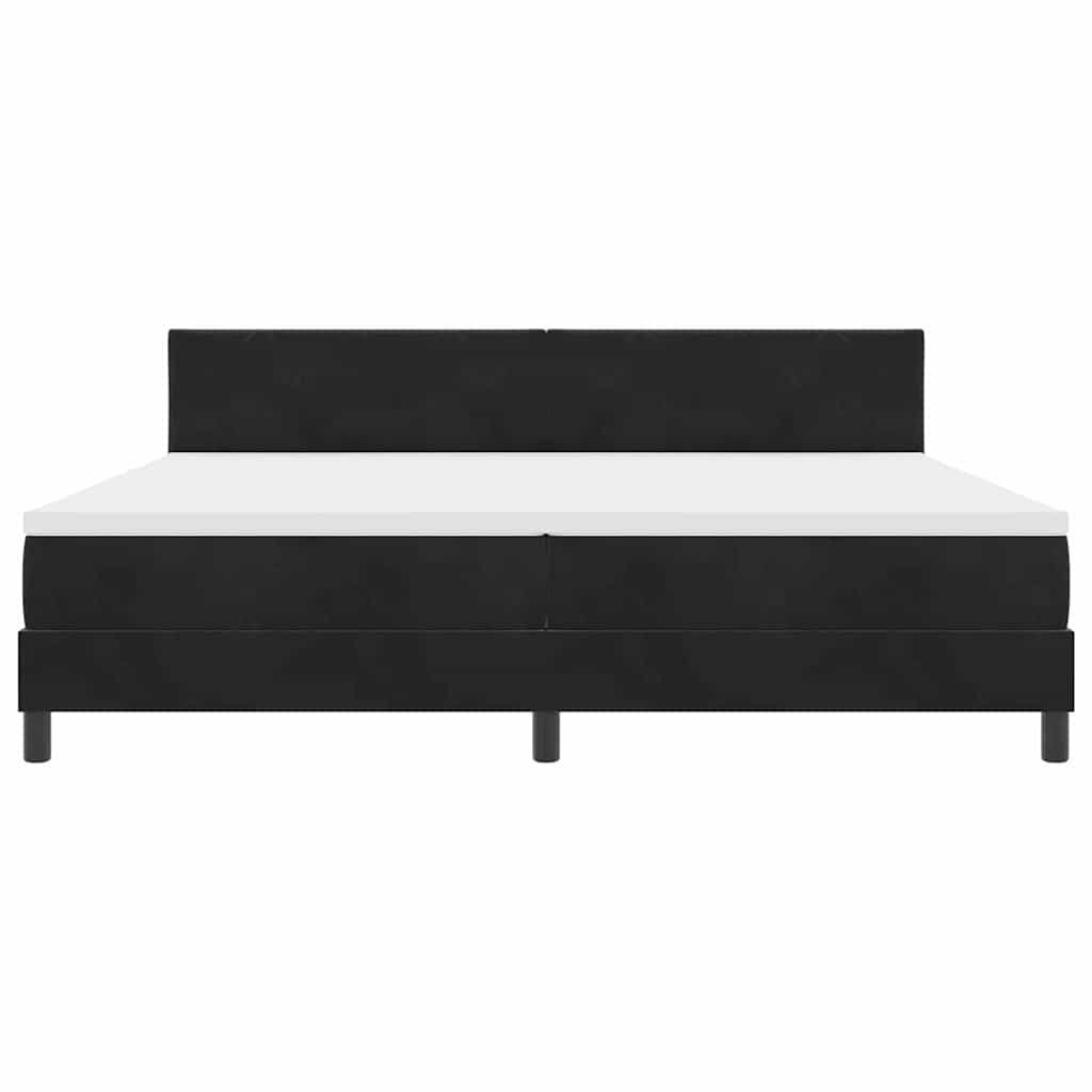 vidaXL Łóżko z sprężyną LED z materacem Czarny 200 x 200 cm Aksamit