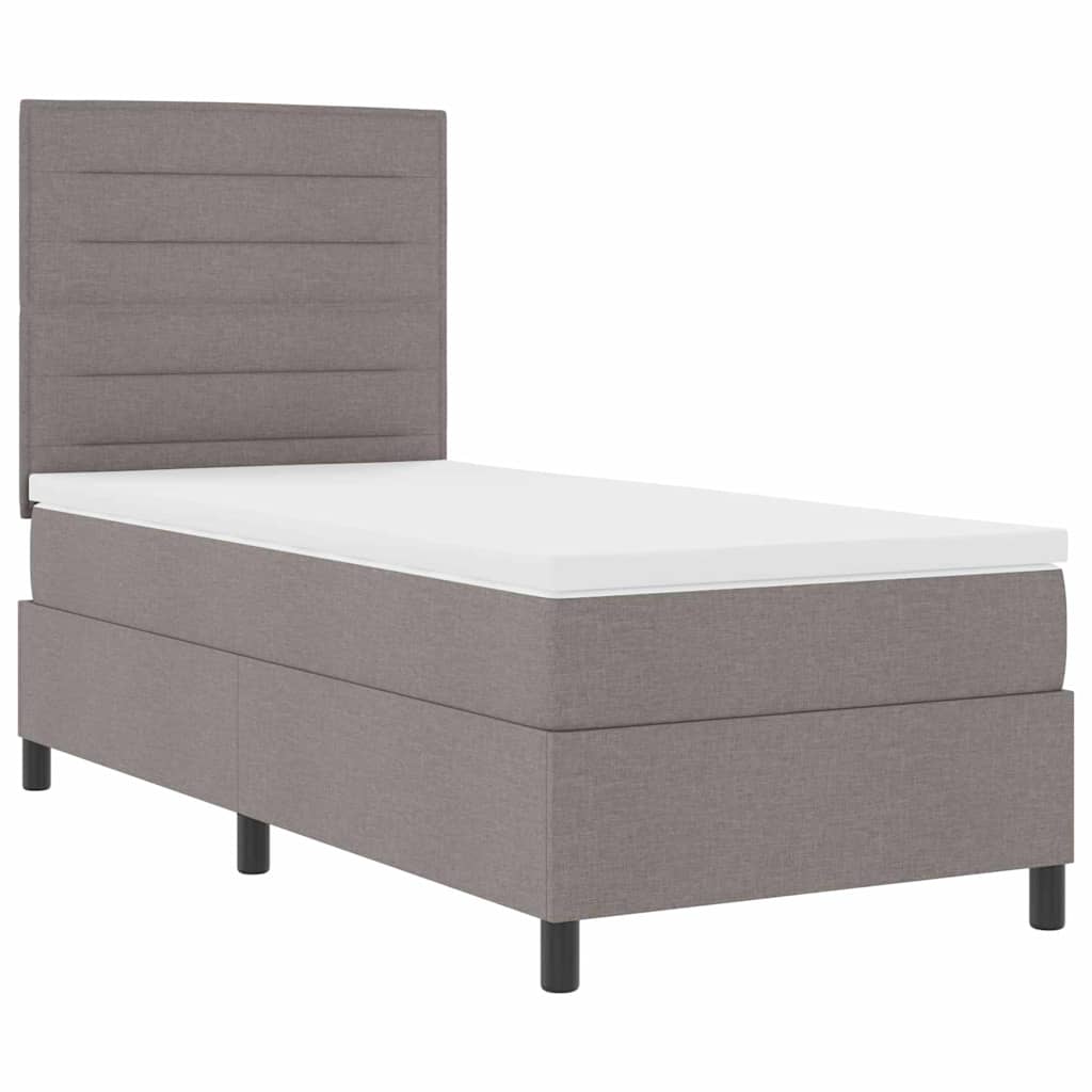 vidaXL Łóżko sprężynowe z paskami LED Ciemnoszary 80 x 200 cm tkanina