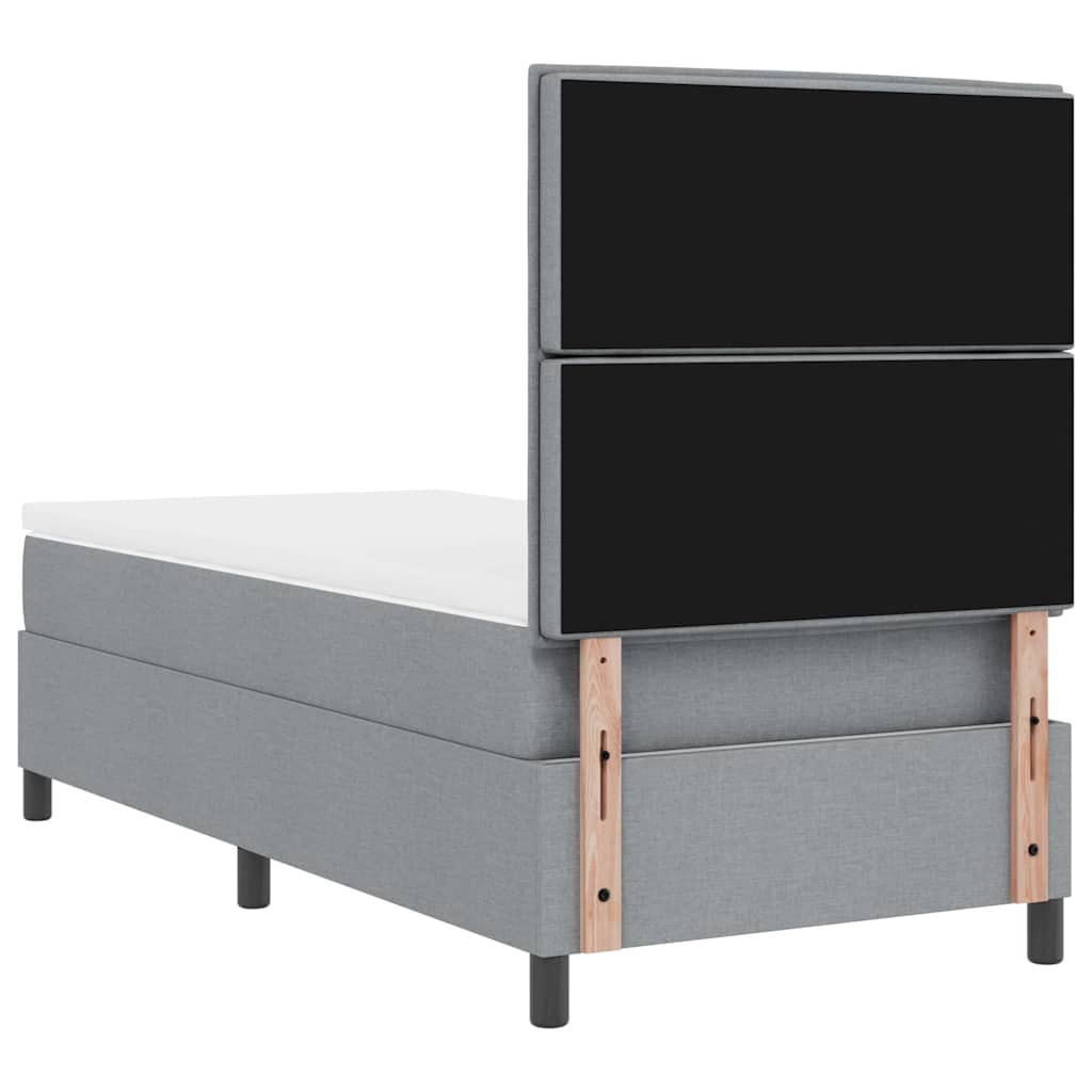 vidaXL Łóżko sprężynowe z materacem Jasnoszary 90 x 190 cm tkanina