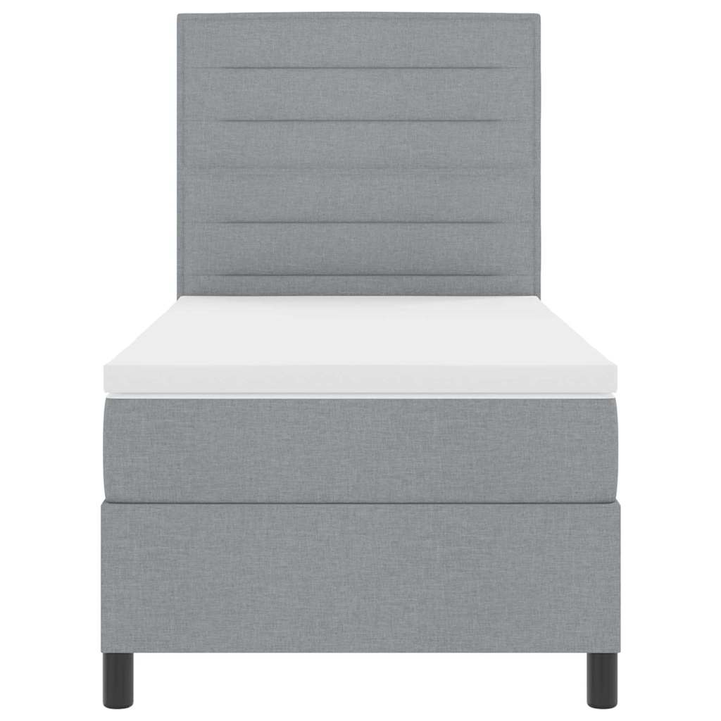 vidaXL Łóżko sprężynowe z materacem Jasnoszary 90 x 190 cm tkanina