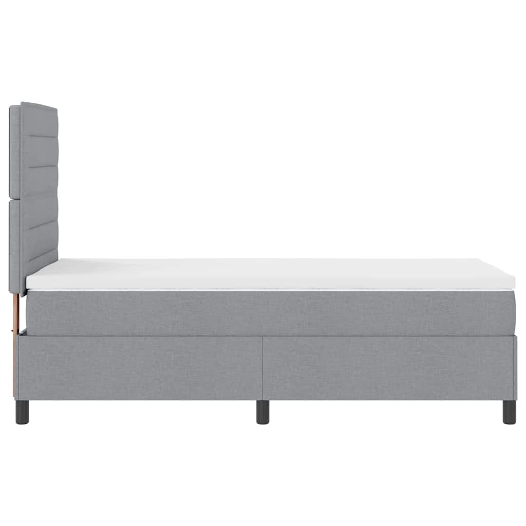 vidaXL Łóżko sprężynowe z materacem Jasnoszary 90 x 190 cm tkanina