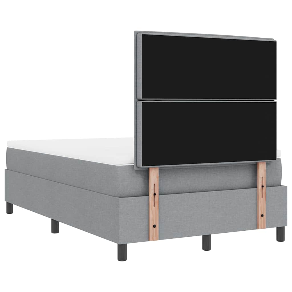 vidaXL Łóżko sprężynowe z materacem Jasnoszary 120 x 190 cm tkanina