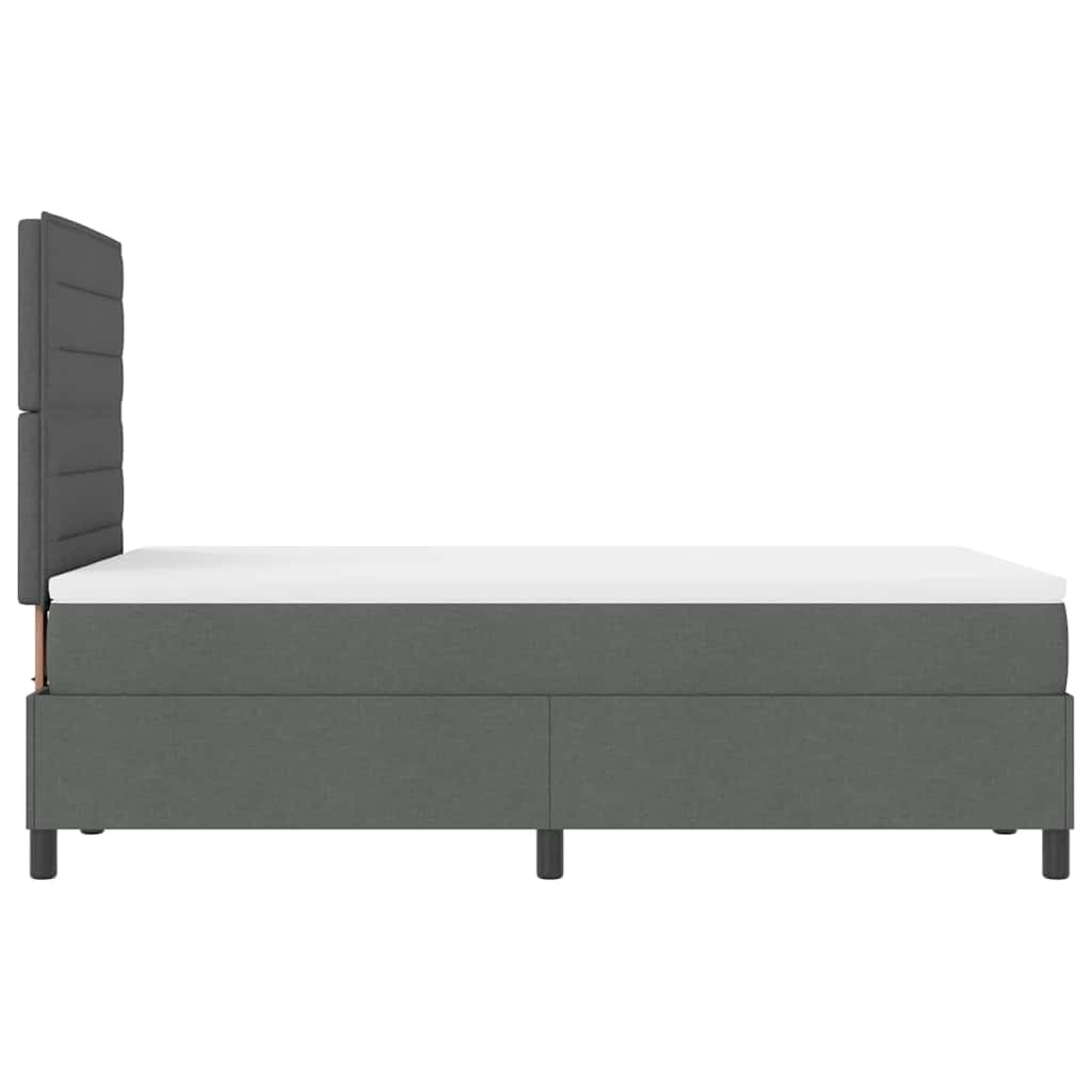 vidaXL Łóżko sprężynowe z materacem ciemno szary 120 x 190 cm tkanina