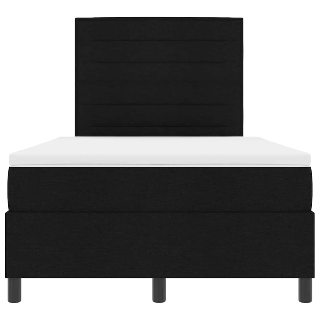 vidaXL Łóżko sprężynowe z materacem z LED Czarny 120 x 190 cm tkanina