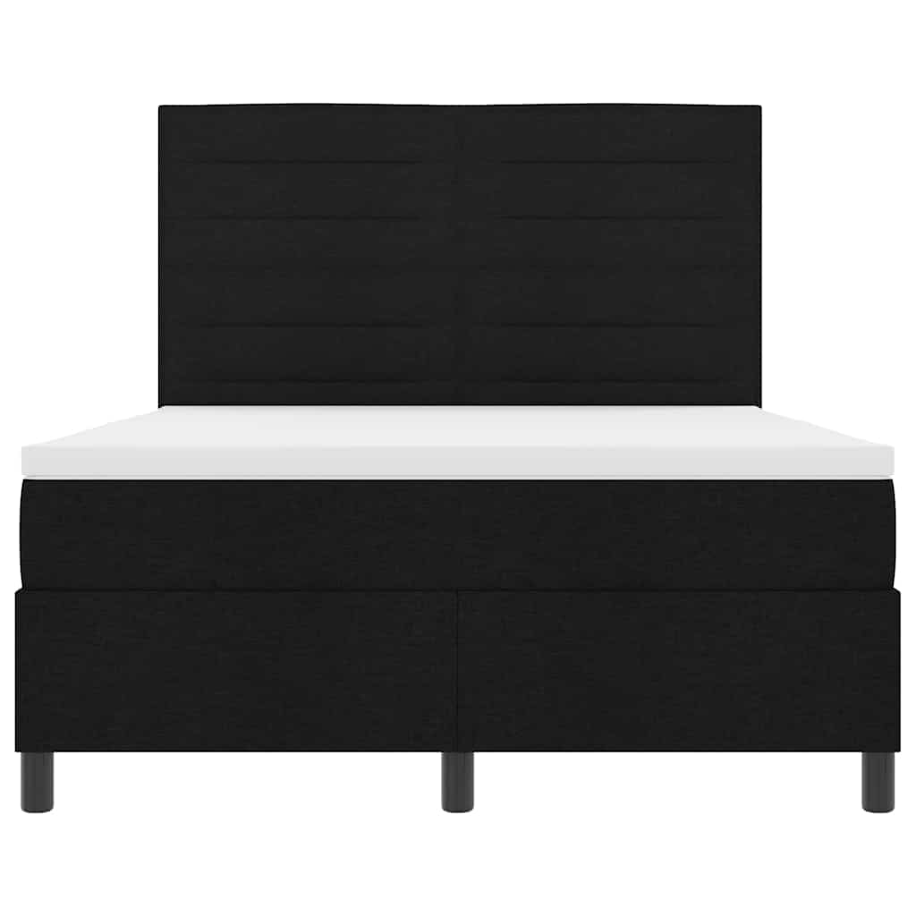 vidaXL Łóżko sprężynowe z materacem z LED Czarny 160 x 200 cm tkanina