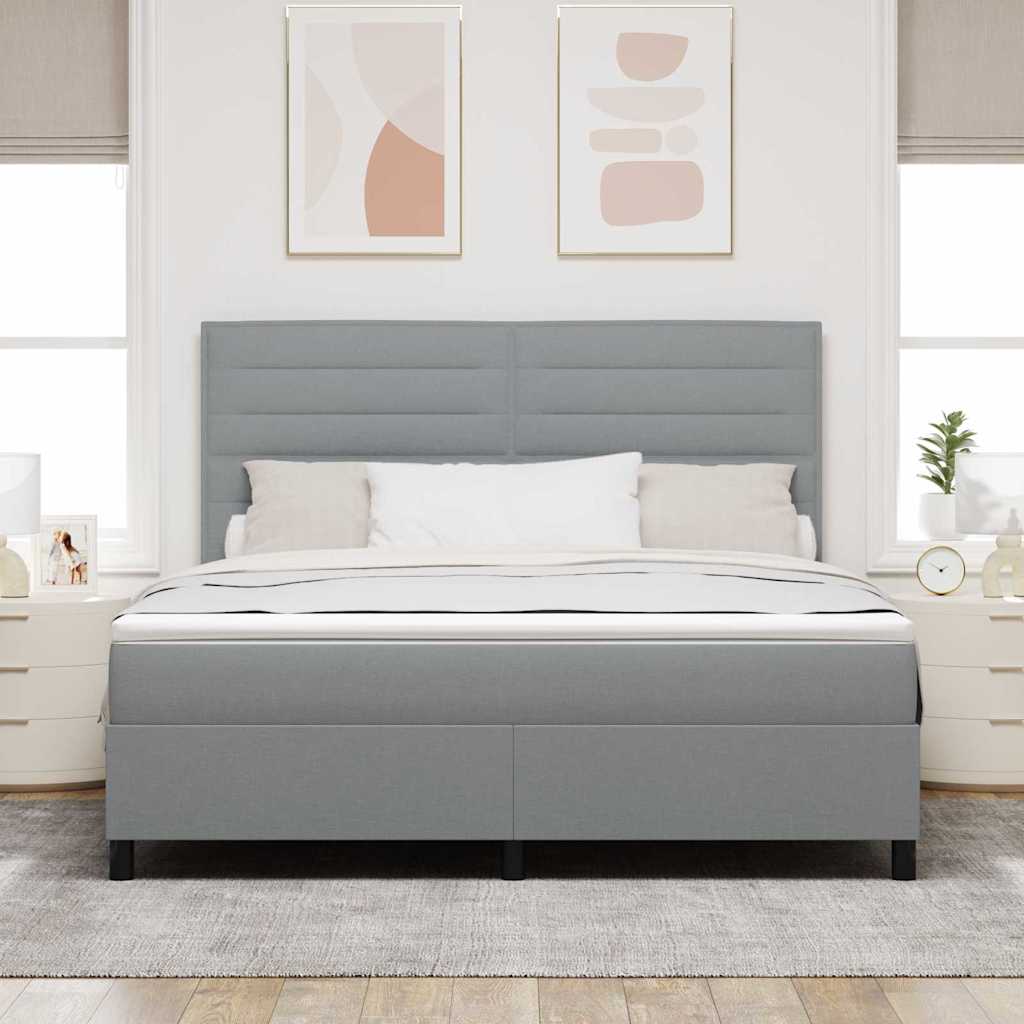 vidaXL Łóżko sprężynowe z materacem Jasnoszary 180 x 200 cm tkanina