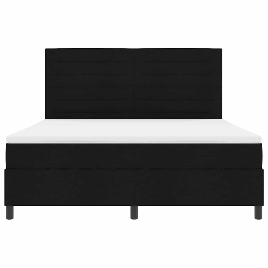 vidaXL Łóżko sprężynowe z materacem z LED Czarny 180 x 200 cm tkanina