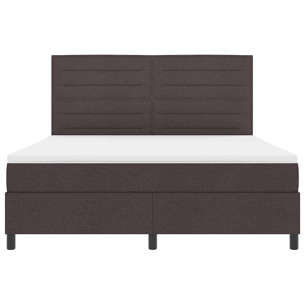 vidaXL Łóżko sprężynowe z materacem ciemnobrązowy 180 x 200 cm tkanina