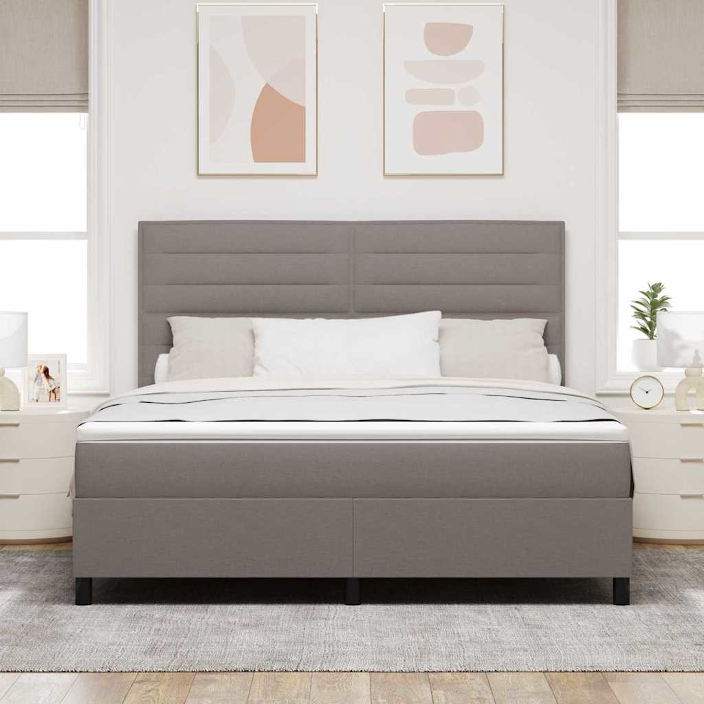 vidaXL Łóżko sprężynowe z paskami LED Ciemnoszary 180 x 200 cm tkanina